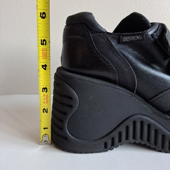 Destroy Vintage Rare Platform Black Shoes Boots Size 36 / US 6 - Picture 8 of 16